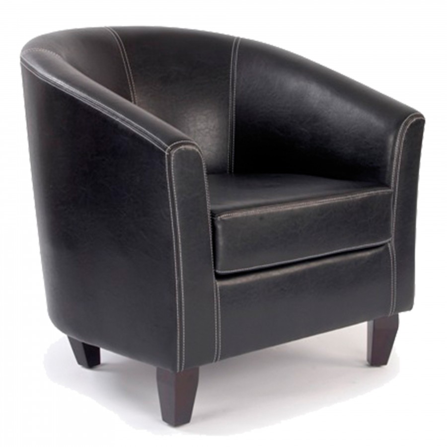 Metro High Back Tub Leather Effect Armchair